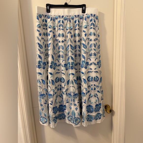 Soft Surroundings Dresses & Skirts - NWT Soft Surroundings Imani Blue Dream Embroidered Embelished maxi Skirt size 1X
